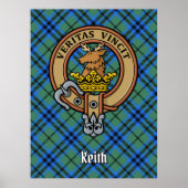 Clan Keith Crest over Tartan Poster (Voorkant)