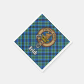 Clan Keith Crest over Tartan Servet (Hoek)