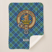 Clan Keith Crest over Tartan Sherpa Deken (Voorkant)
