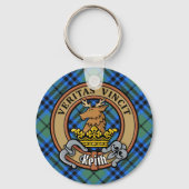 Clan Keith Crest over Tartan Sleutelhanger (Voorkant)