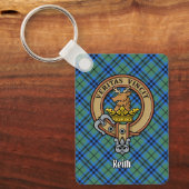 Clan Keith Crest over Tartan Sleutelhanger (Voorkant)