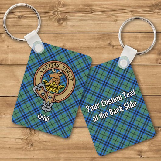Clan Keith Crest over Tartan Sleutelhanger