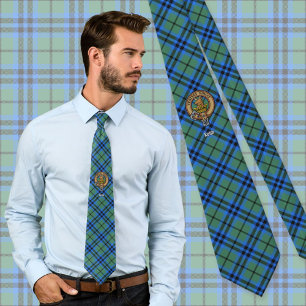 Clan Keith Crest over Tartan Stropdas