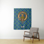 Clan Keith Crest over Tartan Wandkleed (In situ)