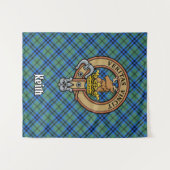 Clan Keith Crest over Tartan Wandkleed (Voorkant (horizontaal))