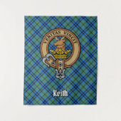 Clan Keith Crest over Tartan Wandkleed (Voorkant)