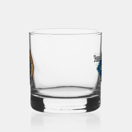 Clan Keith Crest over Tartan Whisky Glas (Links)