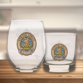 Clan Keith Crest over Tartan Whisky Glas