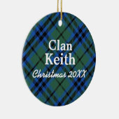 Clan Keith Scottish Tartan Keramisch Ornament (Rechts)