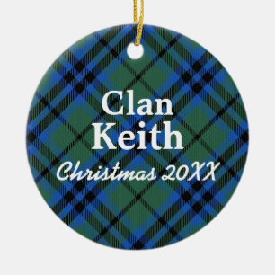 Clan Keith Scottish Tartan Keramisch Ornament