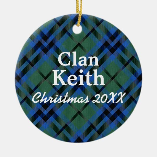 Clan Keith Scottish Tartan Keramisch Ornament (Voorkant)