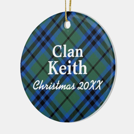 Clan Keith Scottish Tartan Keramisch Ornament (Links)