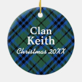 Clan Keith Scottish Tartan Keramisch Ornament (Achterkant)