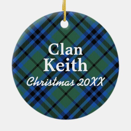 Clan Keith Scottish Tartan Keramisch Ornament (Achterkant)