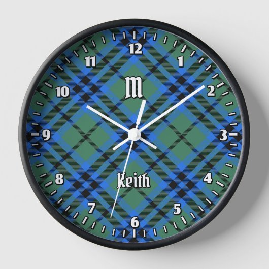 Clan Keith Tartan Grote klok (Voorkant)