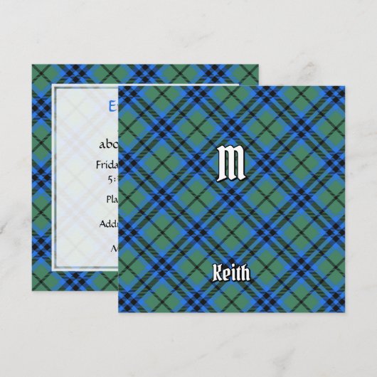 Clan Keith Tartan Kaart (Voorkant / Achterkant)