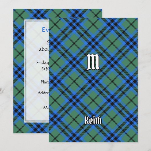 Clan Keith Tartan Kaart (Voorkant / Achterkant)