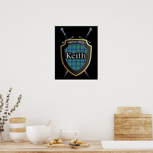 Clan Keith Tartan Scottish Shield & Swords Poster (Keuken)