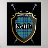 Clan Keith Tartan Scottish Shield & Swords Poster (Voorkant)
