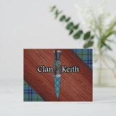 Clan Keith Tartan Sgian Dubh Blade Briefkaart (Staand voorkant)