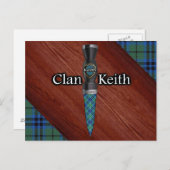 Clan Keith Tartan Sgian Dubh Blade Briefkaart (Voorkant / Achterkant)