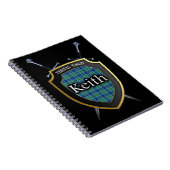 Clan Keith Tartan Shield & Swords Notitieboek (Rechterzijde)