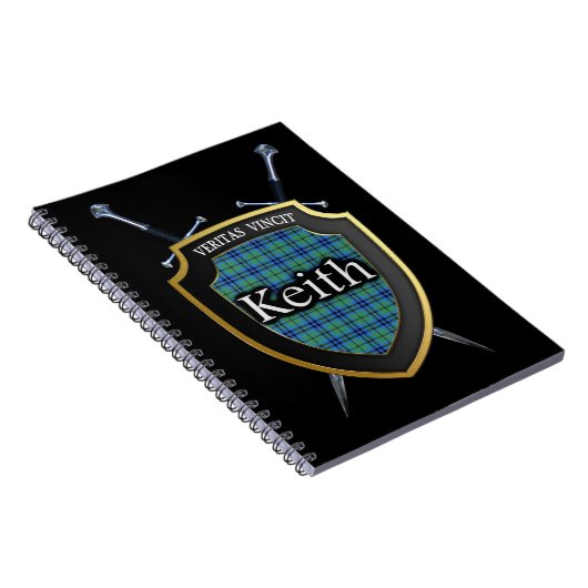 Clan Keith Tartan Shield & Swords Notitieboek (Rechterzijde)