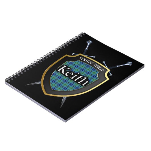 Clan Keith Tartan Shield & Swords Notitieboek (Linkerzijde)