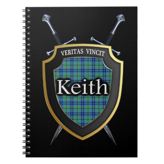 Clan Keith Tartan Shield & Swords Notitieboek (Voorkant)