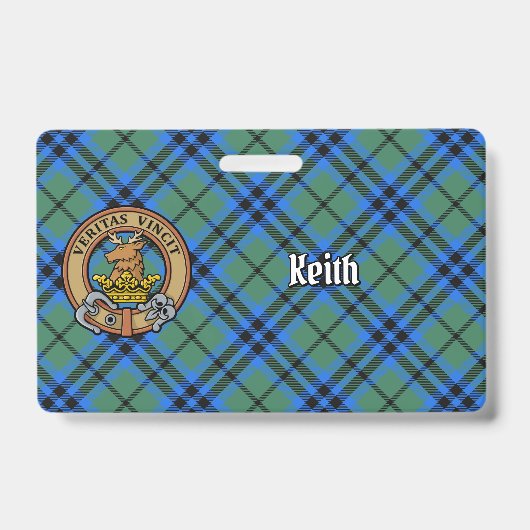 Clan Keith-wapen over tartan Badge (Voorzijde)