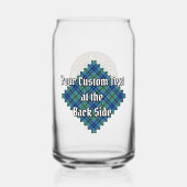 Clan Keith Wapen over Tartan Blikvorm Glas (Achterkant)