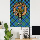 Clan Keith Wapen over Tartan Poster (Thuiskantoor)