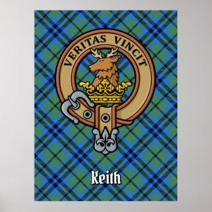 Clan Keith Wapen over Tartan Poster