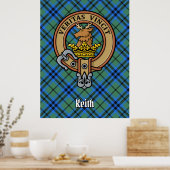 Clan Keith Wapen over Tartan Poster (Keuken)