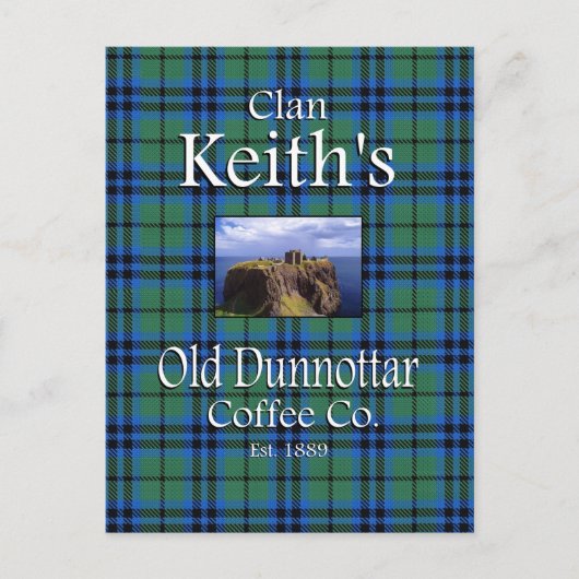 Clan Keith's Old Dunnottar Coffee Co. Briefkaart (Voorkant)