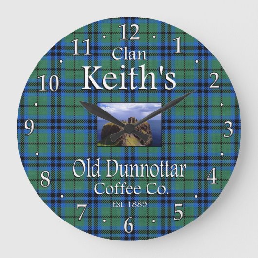 Clan Keith's Old Dunnottar Coffee Co. Grote Klok (Voorkant)