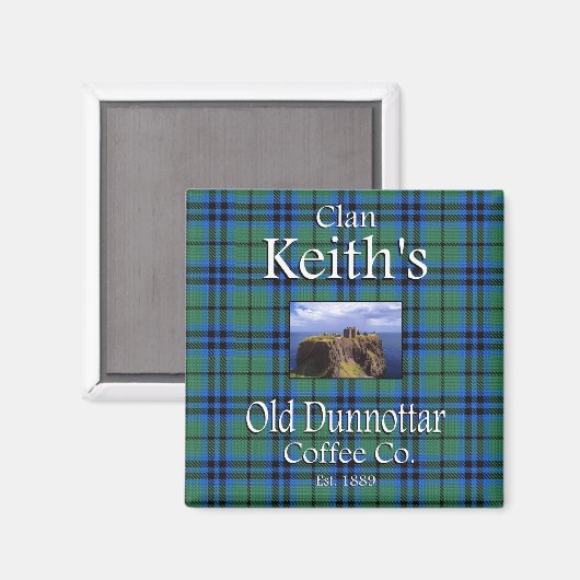 Clan Keith's oude Dunnottar Coffee Co. Magneet (Voorkant / Achterkant)