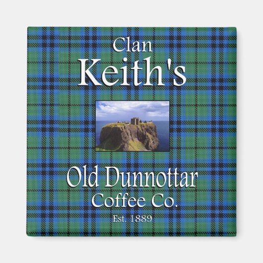Clan Keith's oude Dunnottar Coffee Co. Magneet (Voorkant)