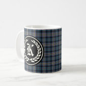 Clan Kennedy Ancient Tartan Monogram Koffiemok (Voorkant links)