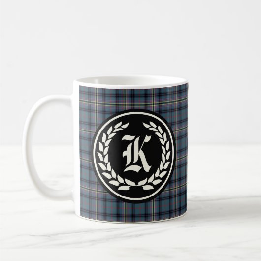 Clan Kennedy Ancient Tartan Monogram Koffiemok (Links)