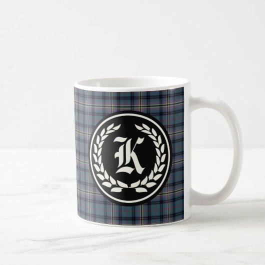 Clan Kennedy Ancient Tartan Monogram Koffiemok (Rechts)