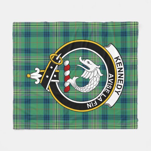 Clan Kennedy Ancient Tartan Pset Fleece Deken (Voorkant (Horizontaal))