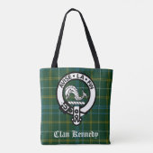 Clan Kennedy Crest Badge en Tartan Tote Bag (Achterkant)