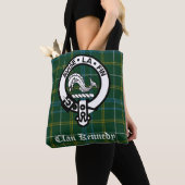 Clan Kennedy Crest Badge en Tartan Tote Bag (Dichtbij)