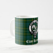 Clan Kennedy Crest Badge & Tartan Koffiemok (Voorkant links)