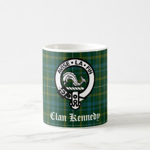 Clan Kennedy Crest Badge & Tartan Koffiemok