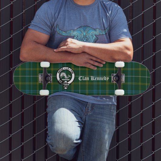 Clan Kennedy Crest Badge & Tartan Persoonlijk Skateboard (Buiten 3)