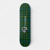Clan Kennedy Crest Badge & Tartan Persoonlijk Skateboard (Voorkant)