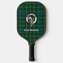 Clan Kennedy Crest Badge & Tartan Pickleball Paddle