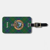 Clan Kennedy Crest over Tartan Bagagelabel (Voorkant horizontaal)